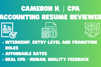 review your accounting or finance resume as a licensed CPA