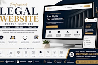 design modern law firm website, lawyer attorney website legal consultant website