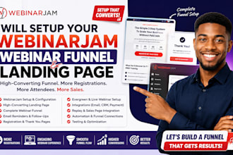 set up a webinar kit, webinar jam, webinar funnel and webinar landing page