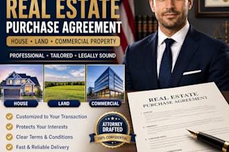 draft a property sale agreement for house, land or commercial property