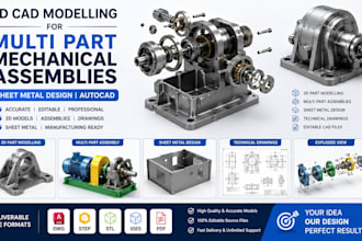 3d cad modelling for multi part mechanical assemblies sheet metal design autocad