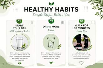 design modern healthy lifestyle social media posts in canva
