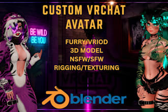 do custom vrchat avatar commission vtuber vrc avatar furry nsfw vr 3d character