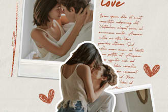 design romantic love flyers and cards for couples, weddings and anniversaries