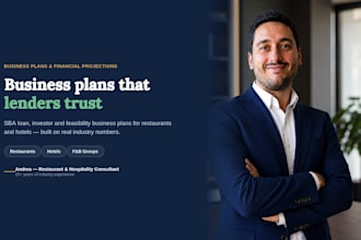 write a retail or restaurant or hotel business plan for loan or investors