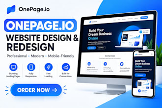 design redesign website and landing page using onepage io