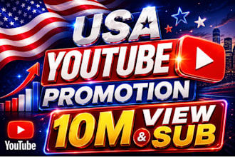 do USA youtube promotion, USA channel promotion, to get USA active view sub