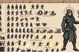 do pixel art animation pixel tileset game character design pixel sprite sheet