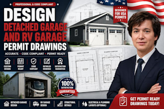 design detached garage and rv garage permit drawings