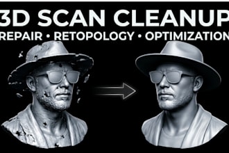 repair, redesign, edit, 3d scan cleanup, split slice obj stl 3mf for 3d printing