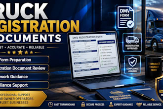 prepare truck registration documents and dmv forms