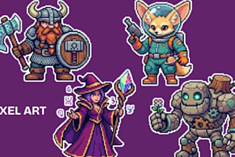 create 2d pixel art sprite sheet character design rpg maker pixel character retr