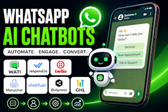 whatsapp ai chatbots wati respond io twilio manychat chatfuel botpress ghl crm