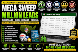 do mega sweep million leads, gamblers leads readers digest leads elderly usa