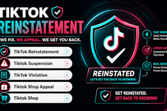 handle your tiktok shop appeal, suspension, violation and account reinstatement