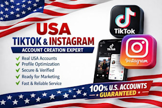 create USA tiktok and instagram account, shoutout and warm up