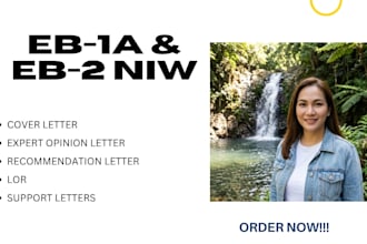 draft cover letters and expert letters for eb1a, eb2, o1