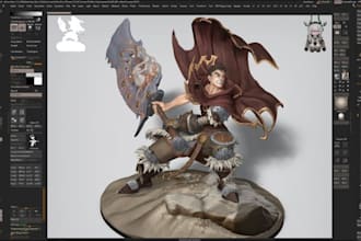 sculpt custom 3d characters, anime statues, action figures for 3d printing