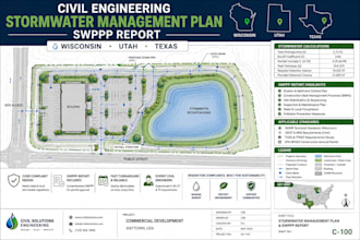 civil engineering stormwater managemet plan swppp report in wisconsin utah texas