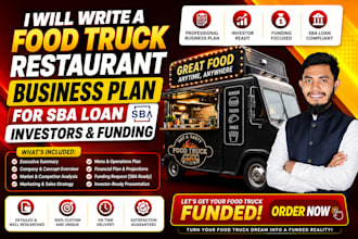 write a food truck restaurant business plan for sba loan investors and funding