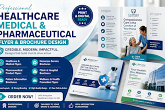 design healthcare homecare medical pharmaceutical business flyer, brochure