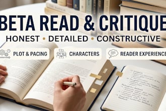 beta read and critique your novel, novella or short story