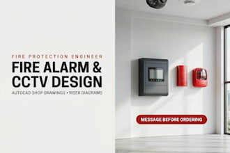 design fire alarm system, cctv and autocad shop drawngs