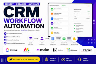 ckickup monday com crm make automation notion workflows ghl zapier integration