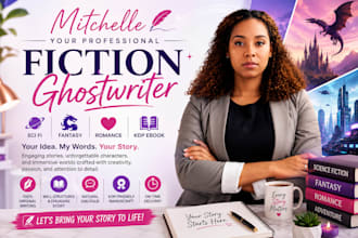 be your fiction ghostwriter for sci fi, fantasy, romance novel and KDP ebook