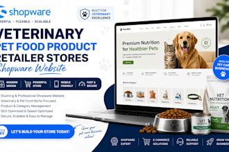 design veterinary shopware pet food product retailer animal care ecommerce store