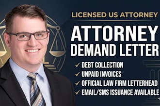 issue a demand letter for debt collection or unpaid invoice