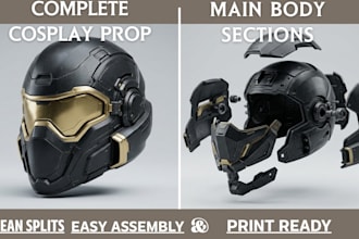 split your cosplay stl file into clean 3d printable parts ready for 3d printing