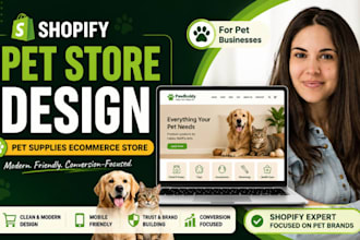 design shopify pet store, pet website and pet supplies ecommerce store