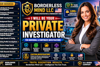 be your private investigator for individual and corporate investigation