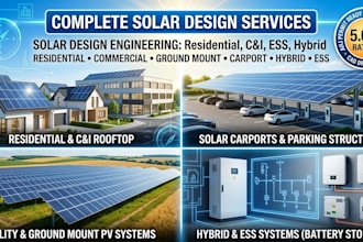 residential commercial solar design ground mount carport hybrid ess