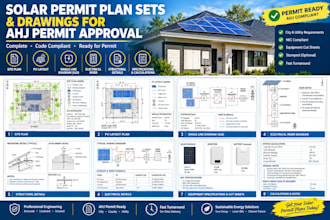 design solar permit plan set and drawings for ahj permit approval