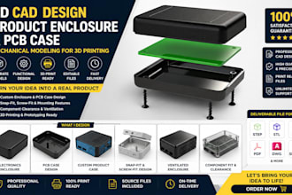 do 3d cad design product enclosure pcb case mechanical modeling 3d printing cad