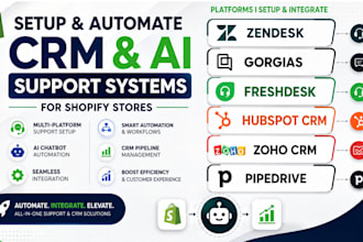 setup hubspot zendesk gorgias pipedrive freshdesk CRM ai agent automation