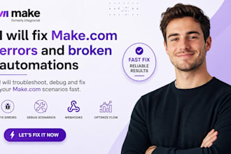 fix make com error, broken make com scenario, setup make com automation
