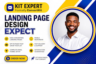 design convertkit landing page, opt in page and email funnel to boost conversion