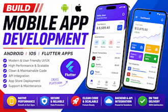 build mobile app, mobile app development, android ios app, flutter app developer