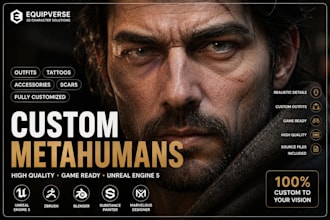 create realistic 3d metahuman clothing outfits for unreal engine