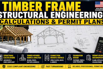 create timber frame structural engineering, calculations and permit ready