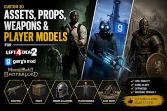 create custom 3d assets, props, weapons and player models for l4d2, gmod, ck3