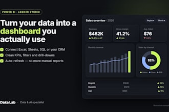 build a power bi or looker studio dashboard for your business