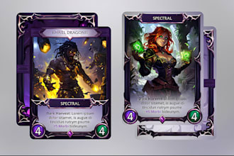 design custom card game art, tcg cards, and board game assets