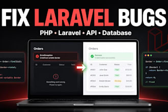fix laravel bugs, errors, and PHP issues