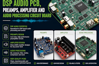 design dsp audio pcb, preamps, amplifer and audio processing circuit board