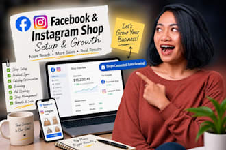 setup facebook and instagram shop, sync to shopify store