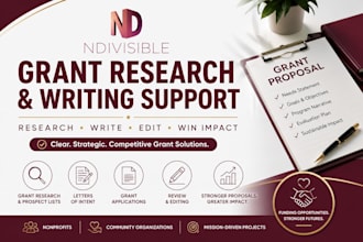 research grants and write nonprofit grant proposals
